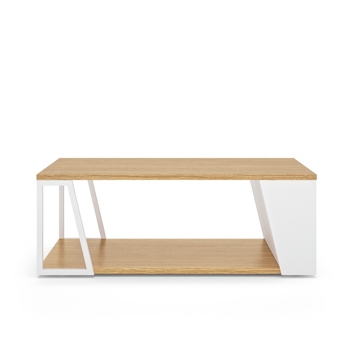 Albi Light Oak / White Metal Coffee Table | Style Our Home
