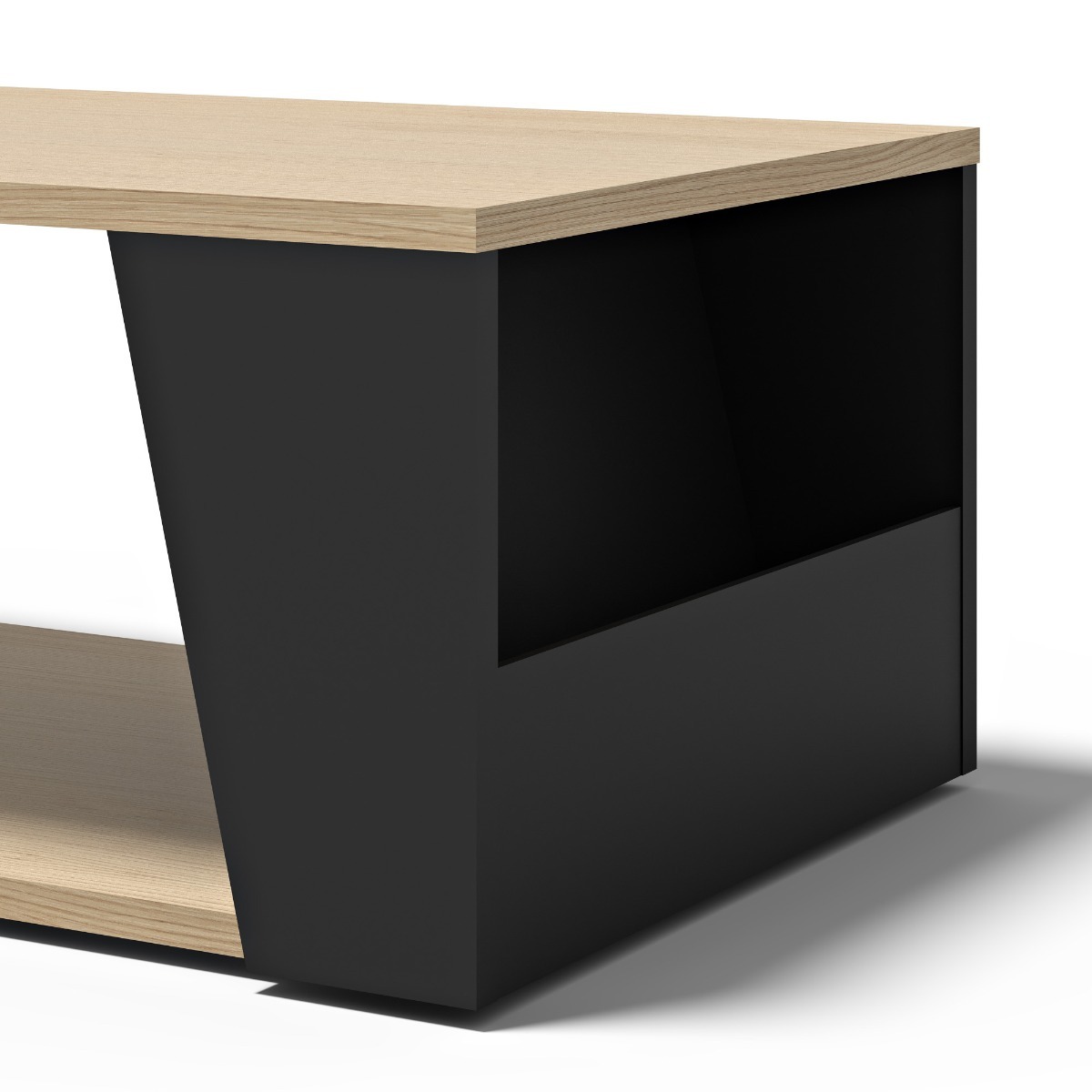 Albi Light Oak / Black Metal Coffee Table | Style Our Home
