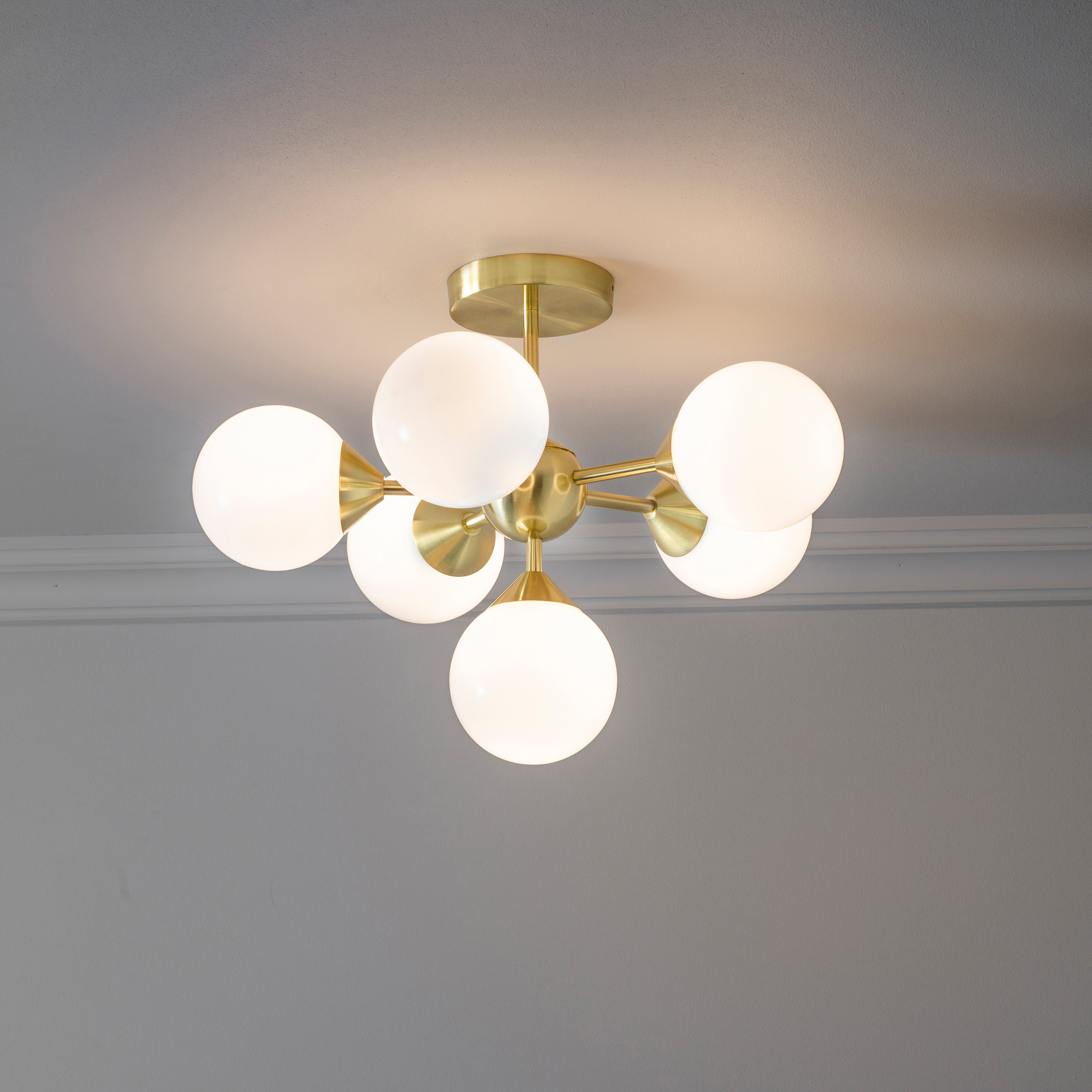 Oscano 6 Ceiling Light Brushed Gold by Gallary Living | Style Our Home