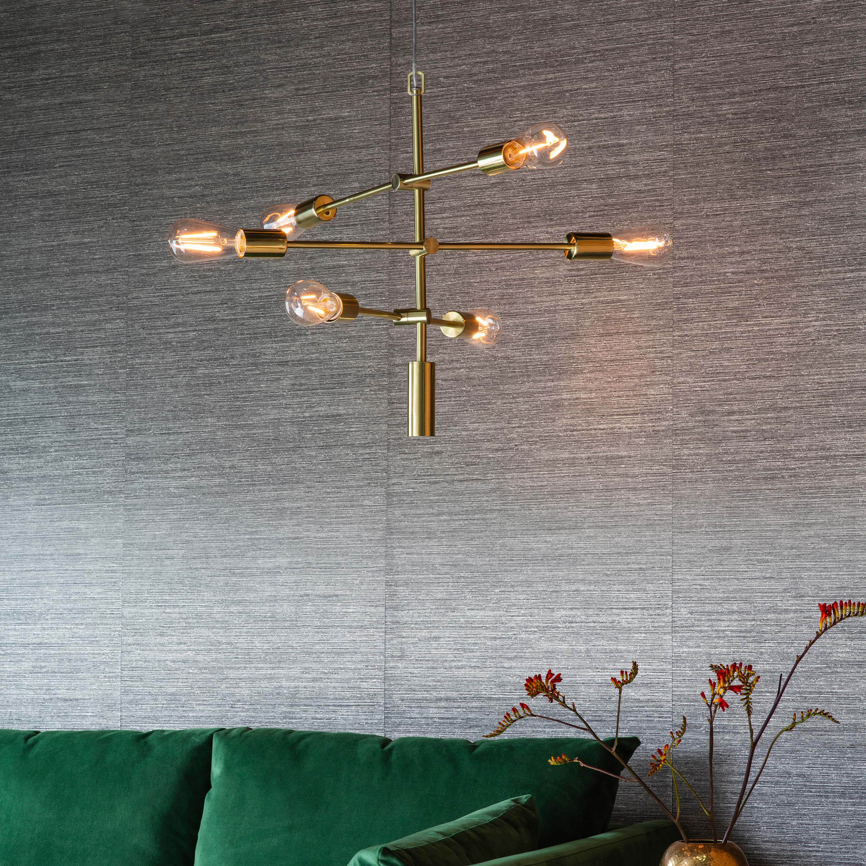 Rubensano 6 Pendant Light Brushed Gold by Gallary Living | Style Our Home