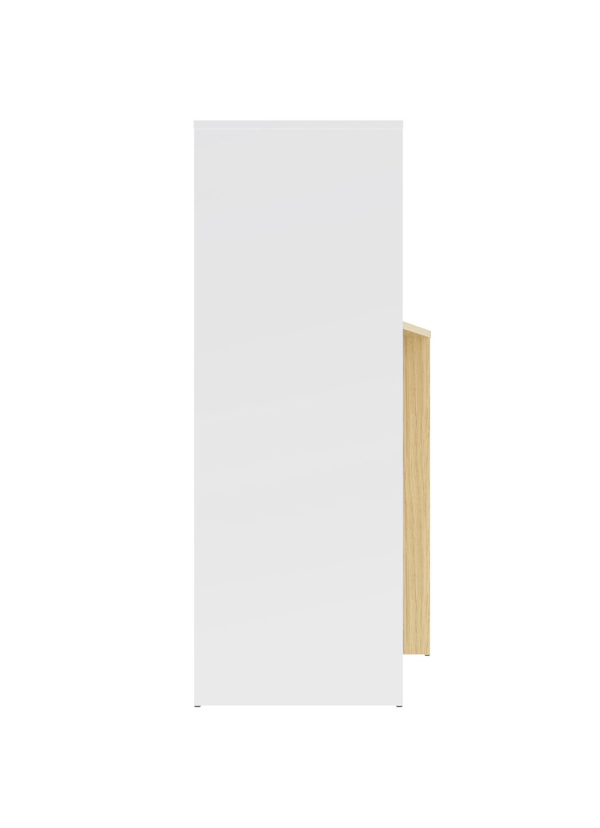 Mitch Light Oak (Melamine) / Pure White Desk | Style Our Home
