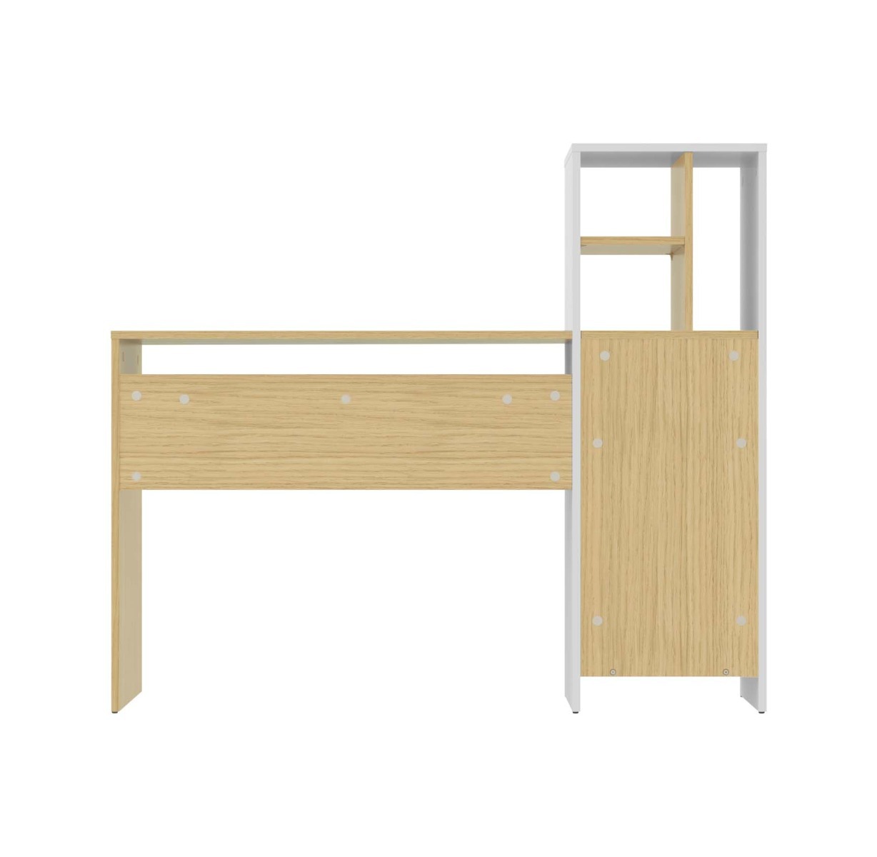 Mitch Light Oak (Melamine) / Pure White Desk | Style Our Home
