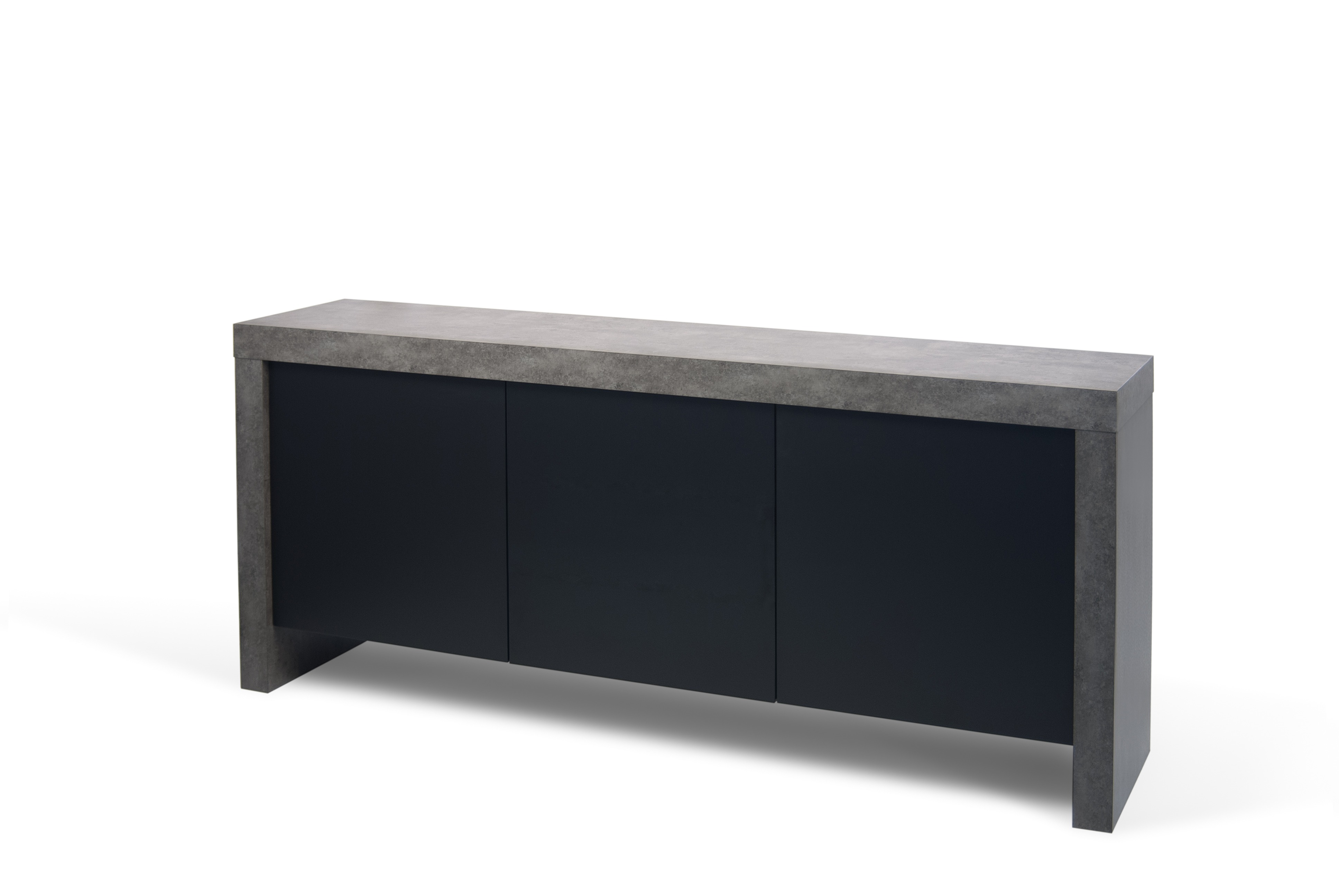 Kobe Concrete & Black 3 Door Sideboard - Style Our Home 