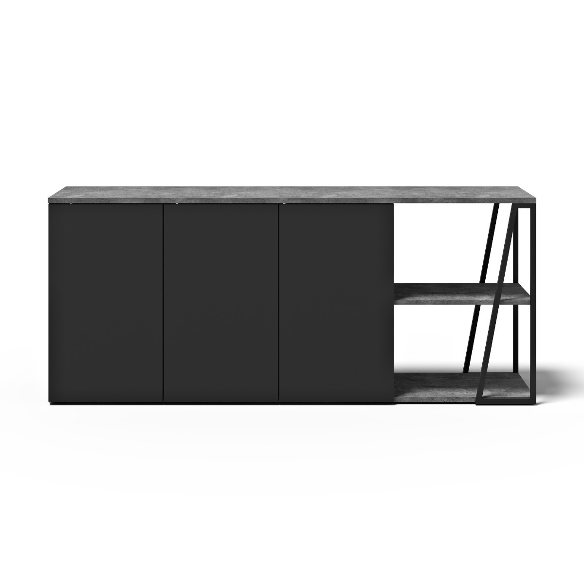 Albi Concrete / Black Metal Sideboard 190 | Style Our Home

