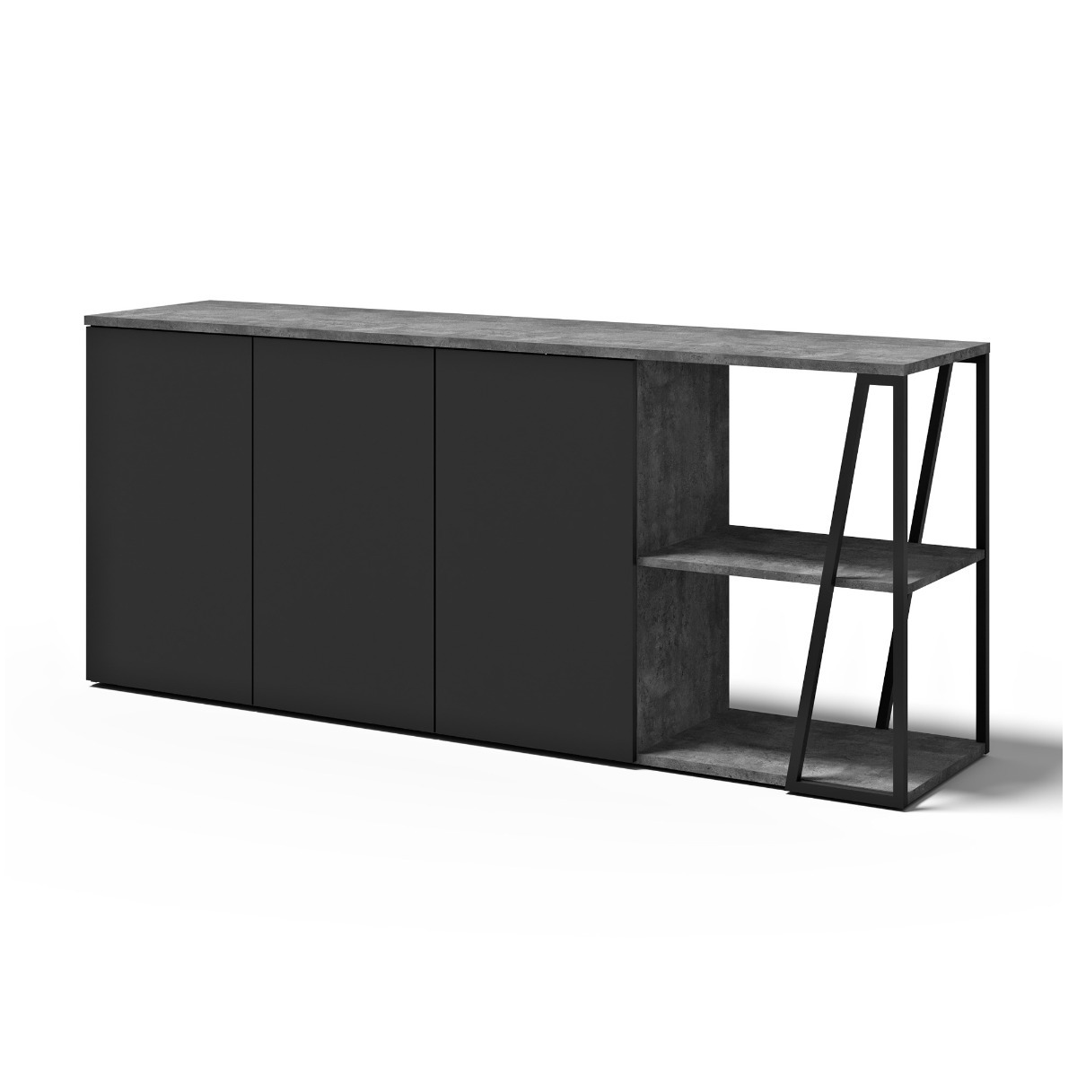 Albi Concrete / Black Metal Sideboard 190 | Style Our Home
