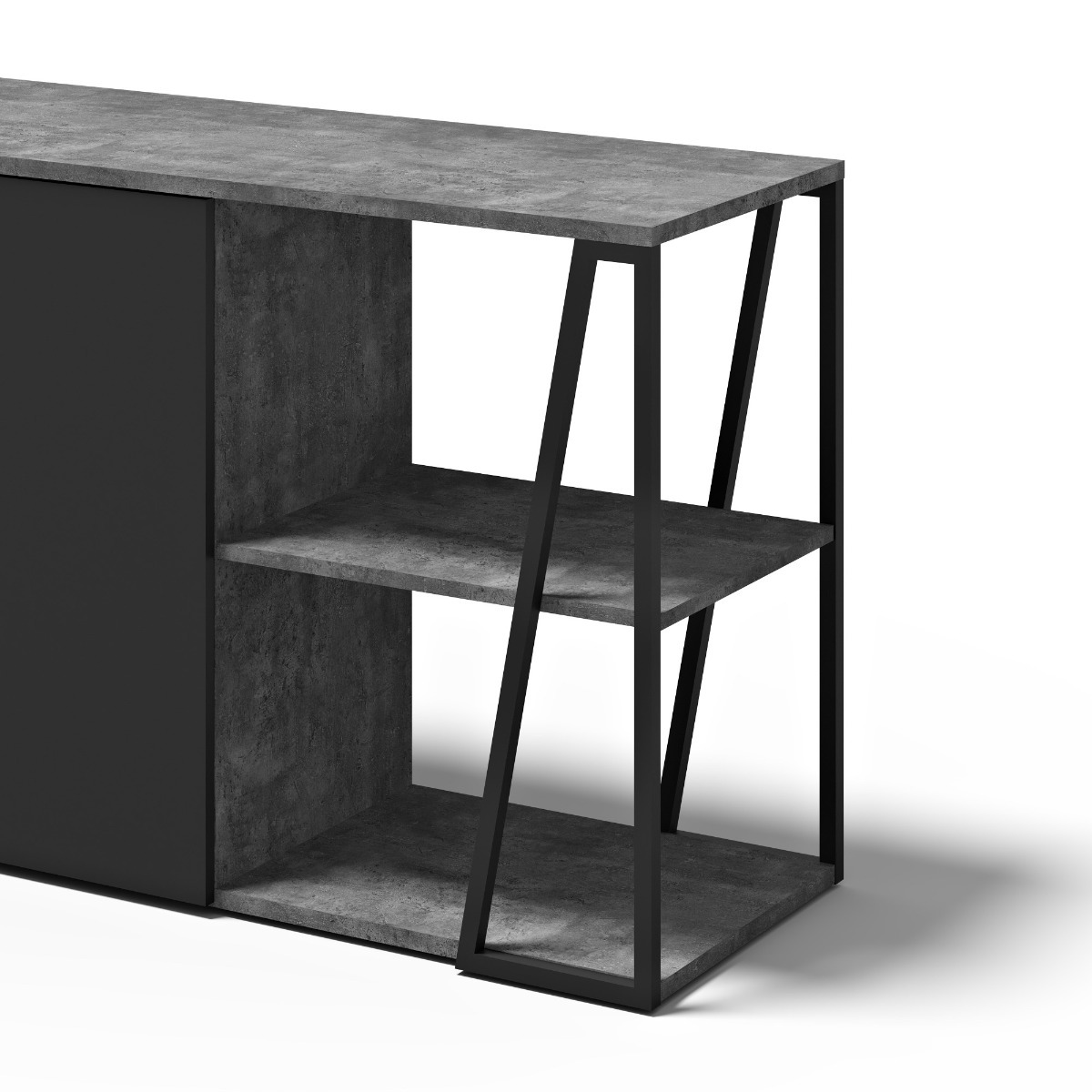 Albi Concrete / Black Metal Sideboard 190 | Style Our Home
