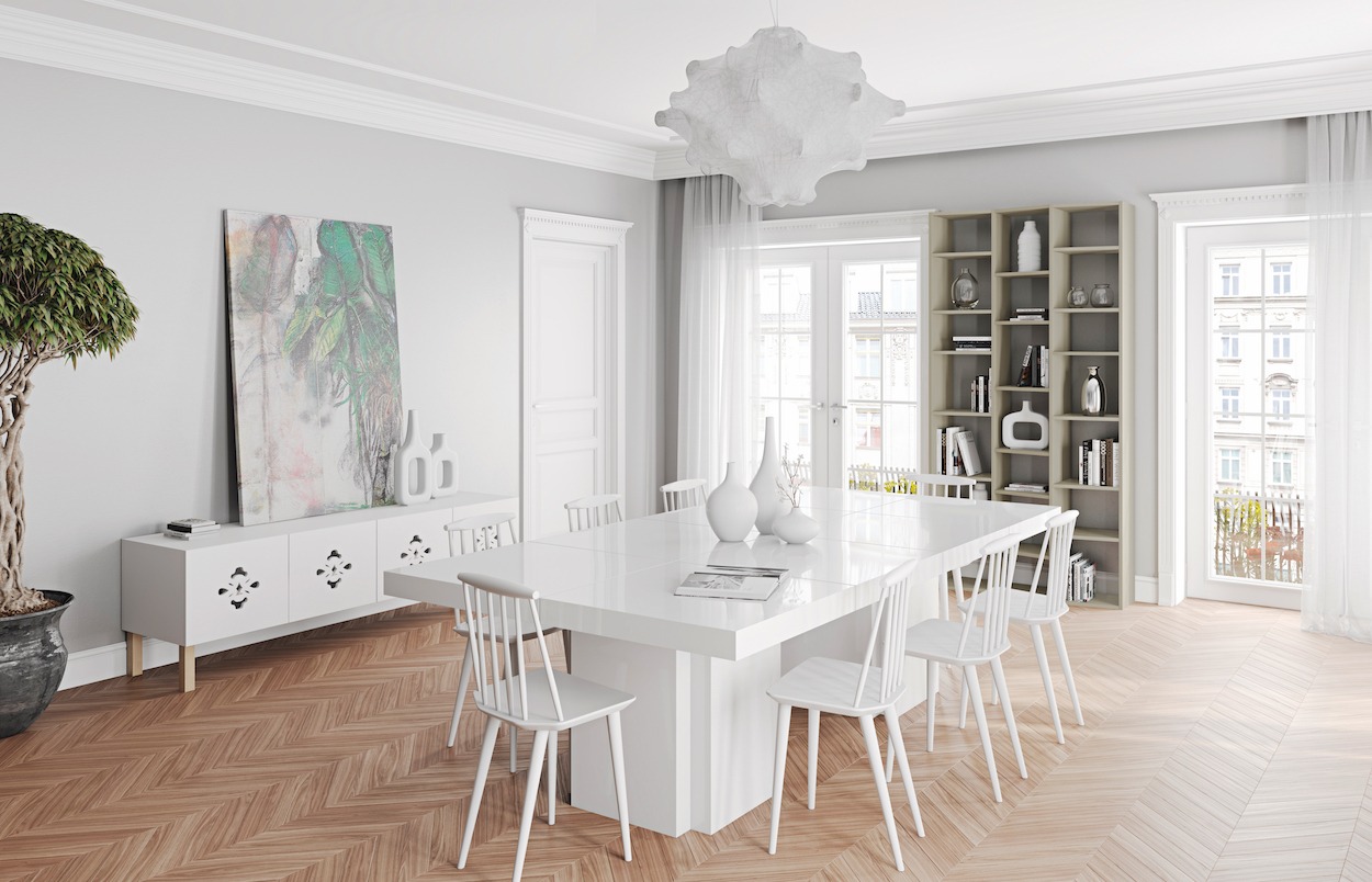 Dusk 002 High Gloss White Dining Table - Style Our Home