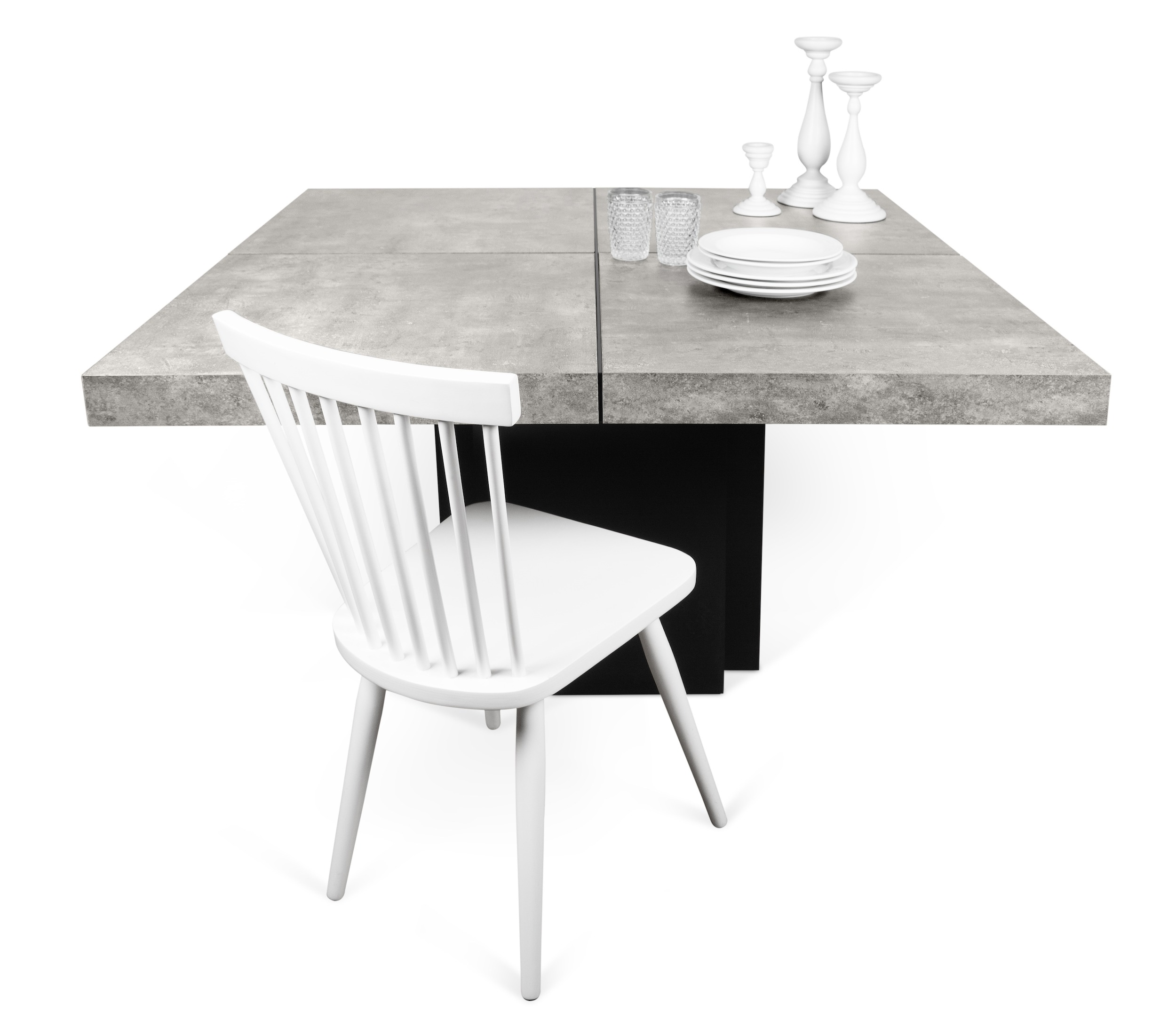 Dusk 150cm Concrete & Black 150cm Dining Table - Style Our Home