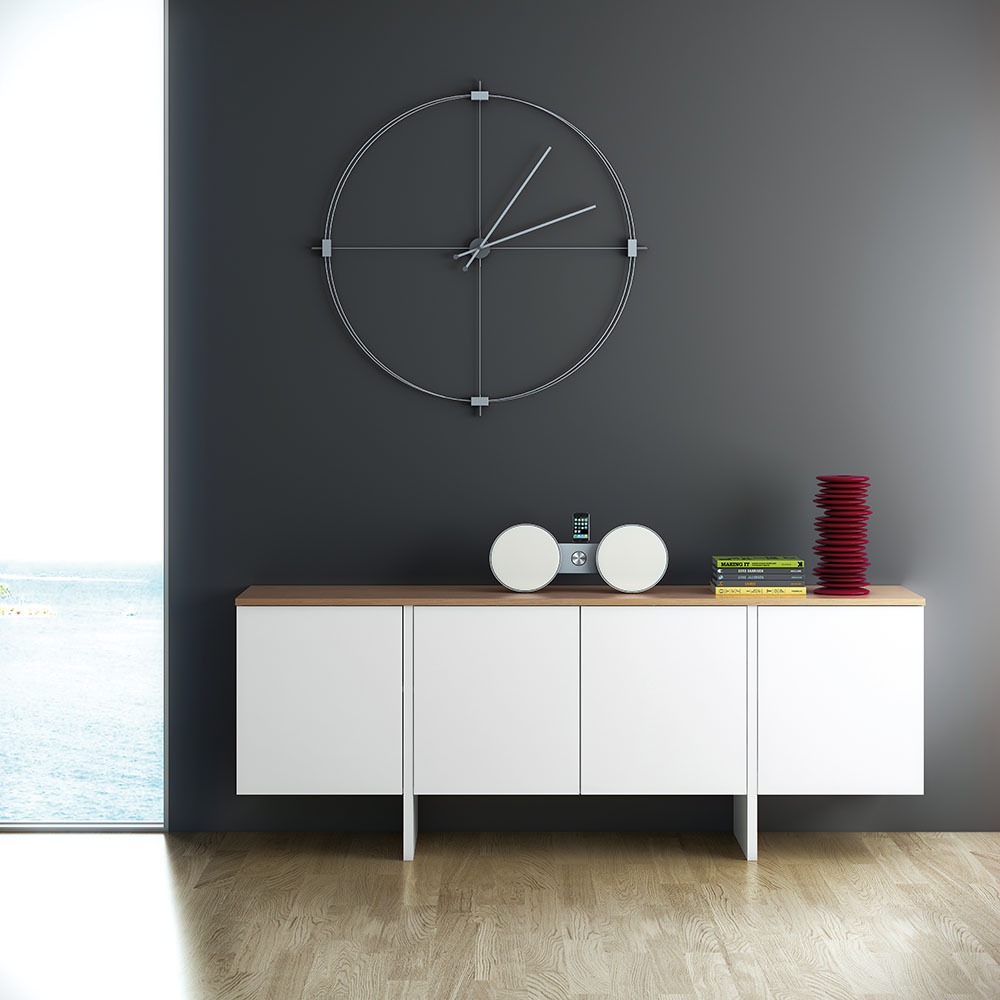 Edge Sideboard Oak (Veneer) Pure White (Matte) Finish