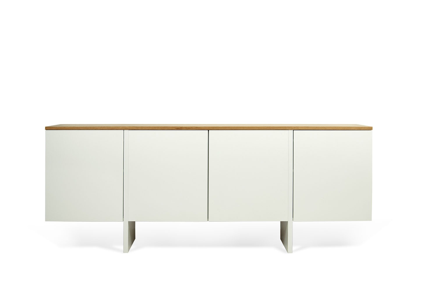 Edge Sideboard Oak (Veneer) Pure White (Matte) Finish