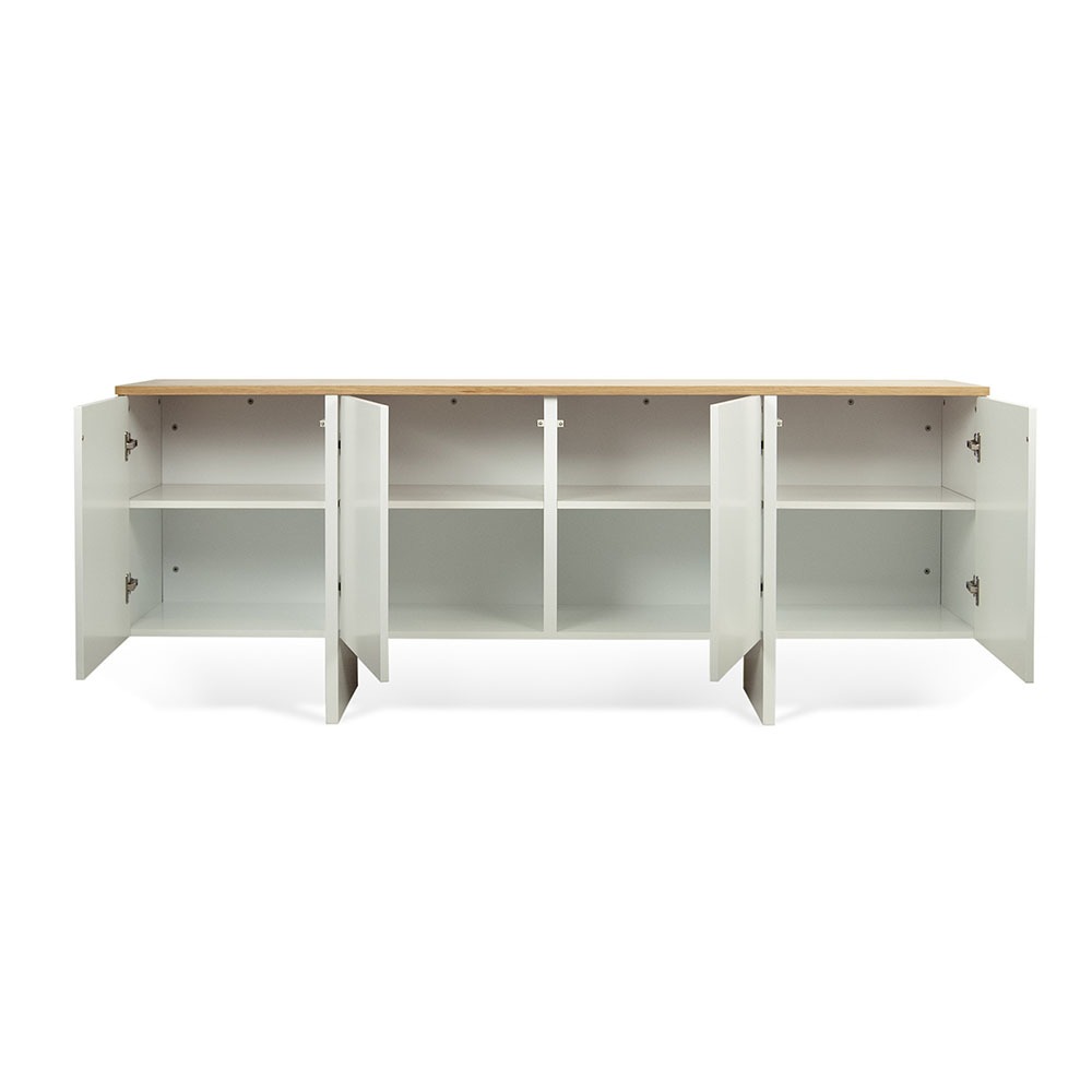 Edge Sideboard Oak (Veneer) Pure White (Matte) Finish