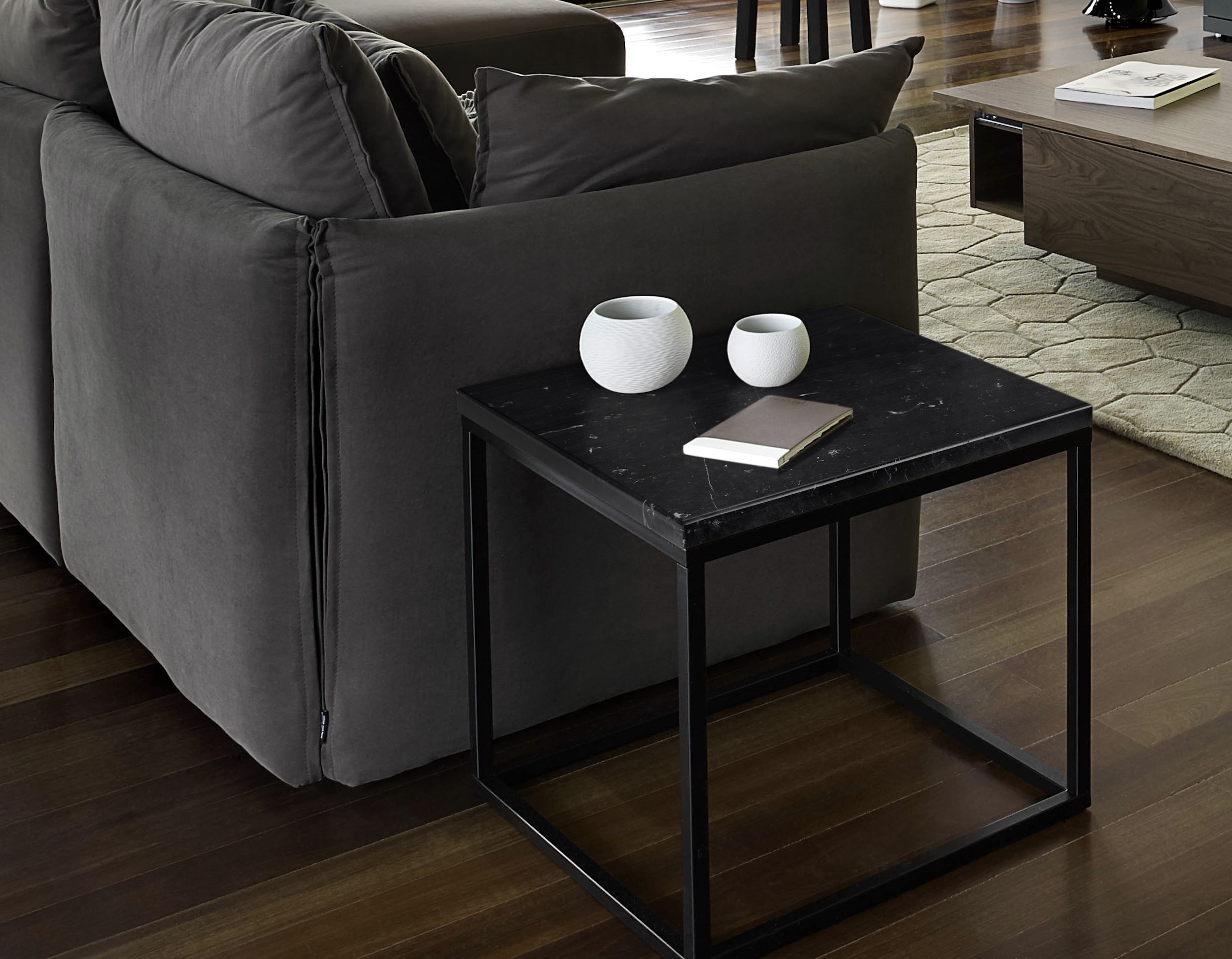 Prairie Black Marble Side Table - Style our Home