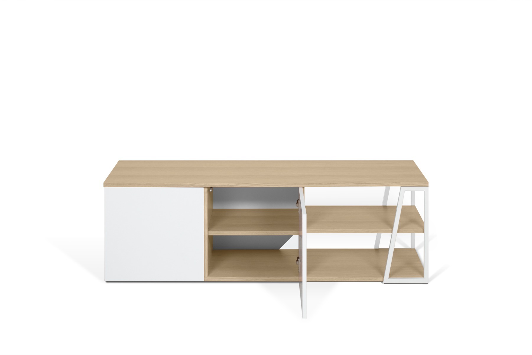 Albi Light Oak / White Metal Tv Stand 145 | Style Our Home
