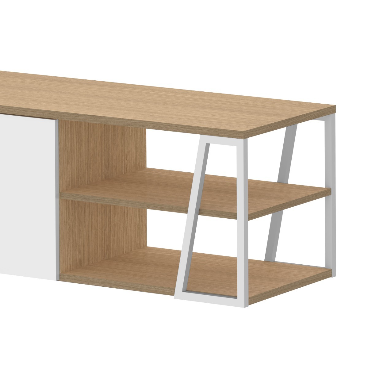 Albi Light Oak / White Metal Tv Stand 190 | Style Our Home
