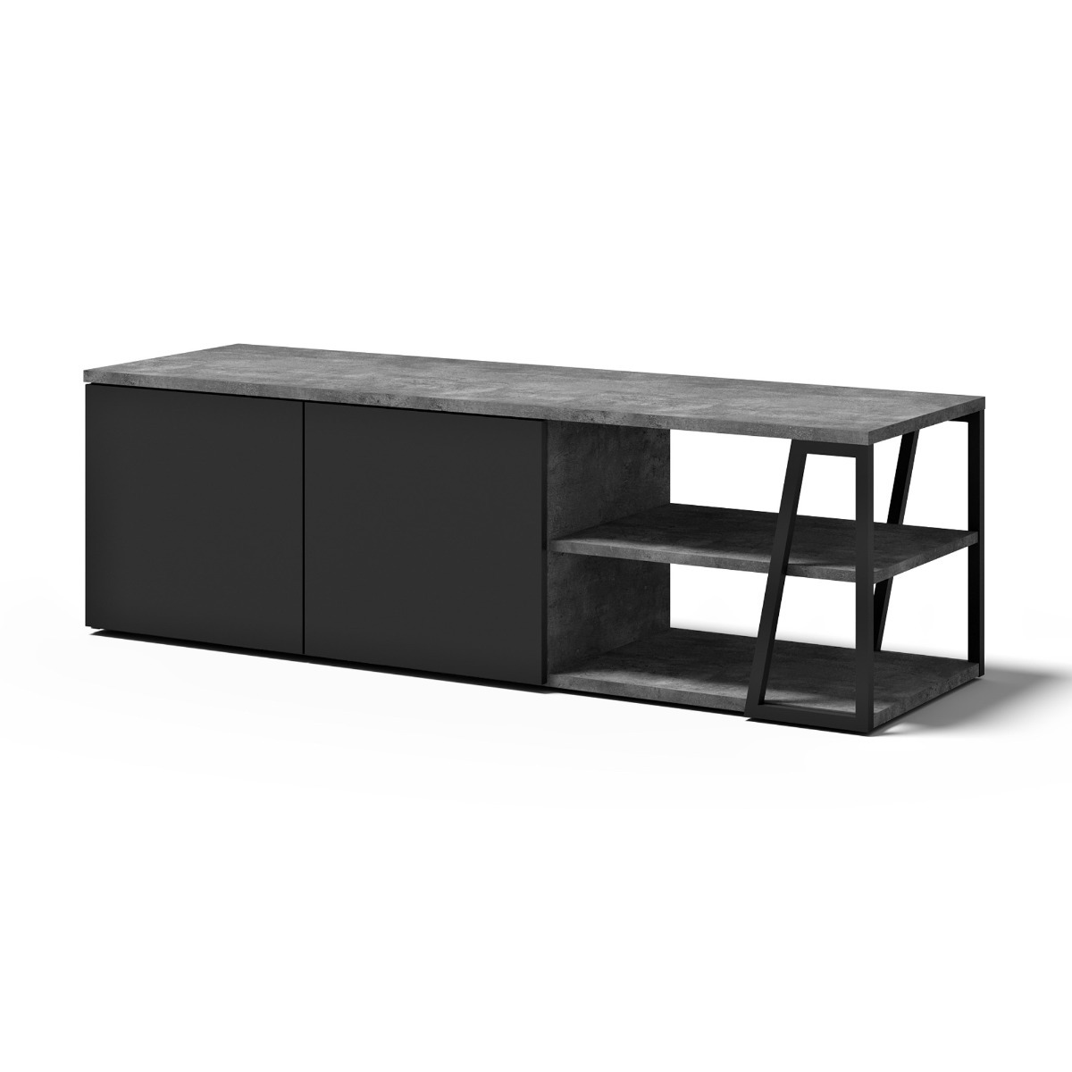 Albi Concrete / Black Metal Tv Stand 145 | Style Our Home
