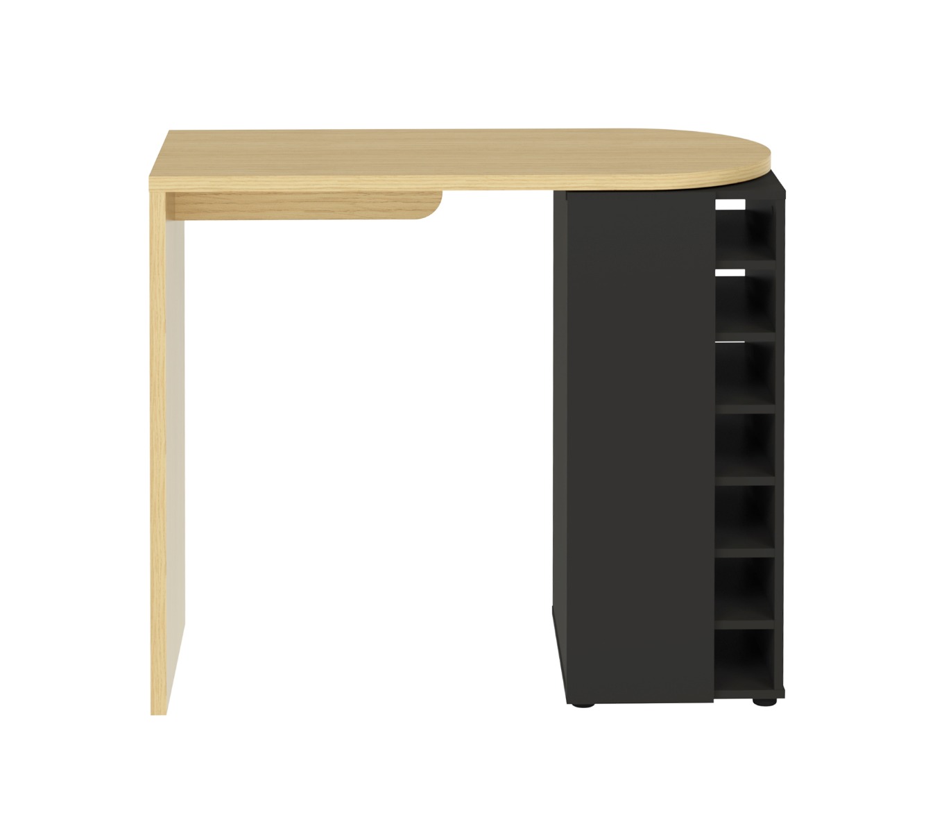 Roll Light Oak (Melamine) / Pure Black Bar Table | Style Our Home
