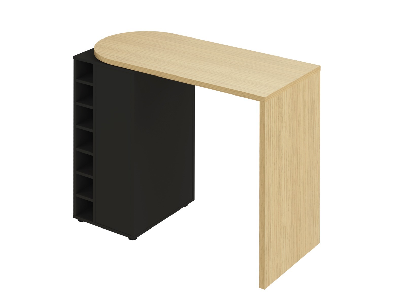 Roll Light Oak (Melamine) / Pure Black Bar Table | Style Our Home
