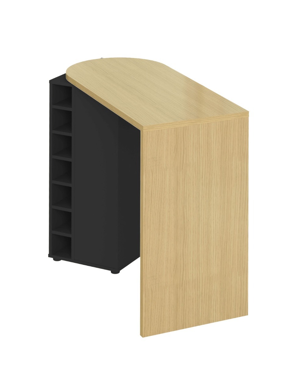 Roll Light Oak (Melamine) / Pure Black Bar Table | Style Our Home
