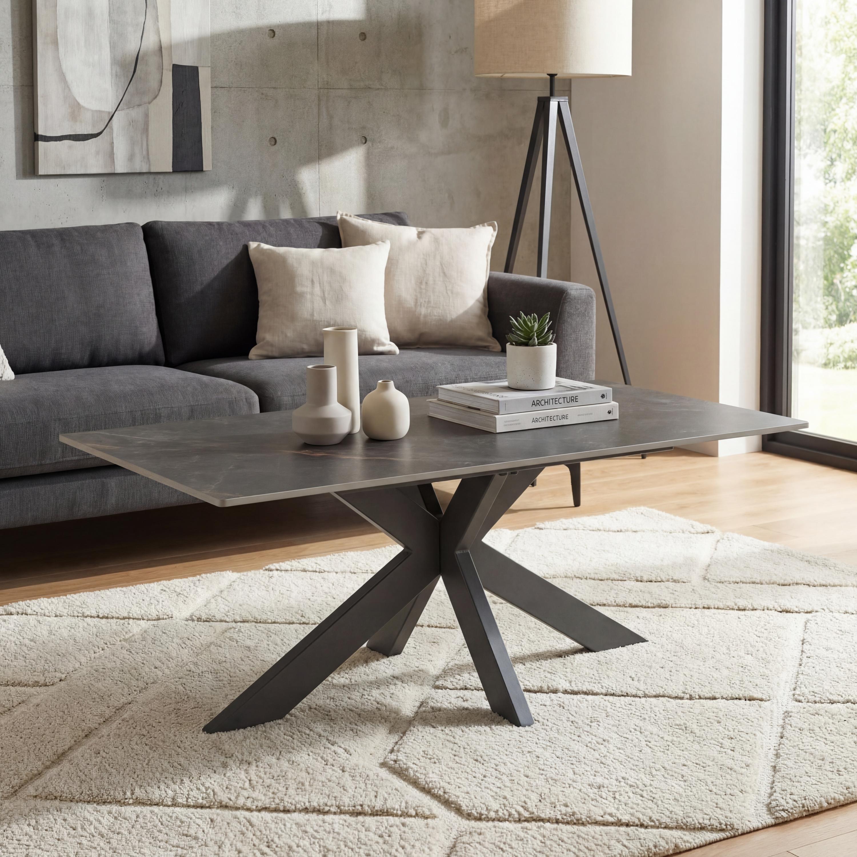 Helmsbrook Grey Marble Effect Ceramic Coffee Table by Shankar | Style Our Home