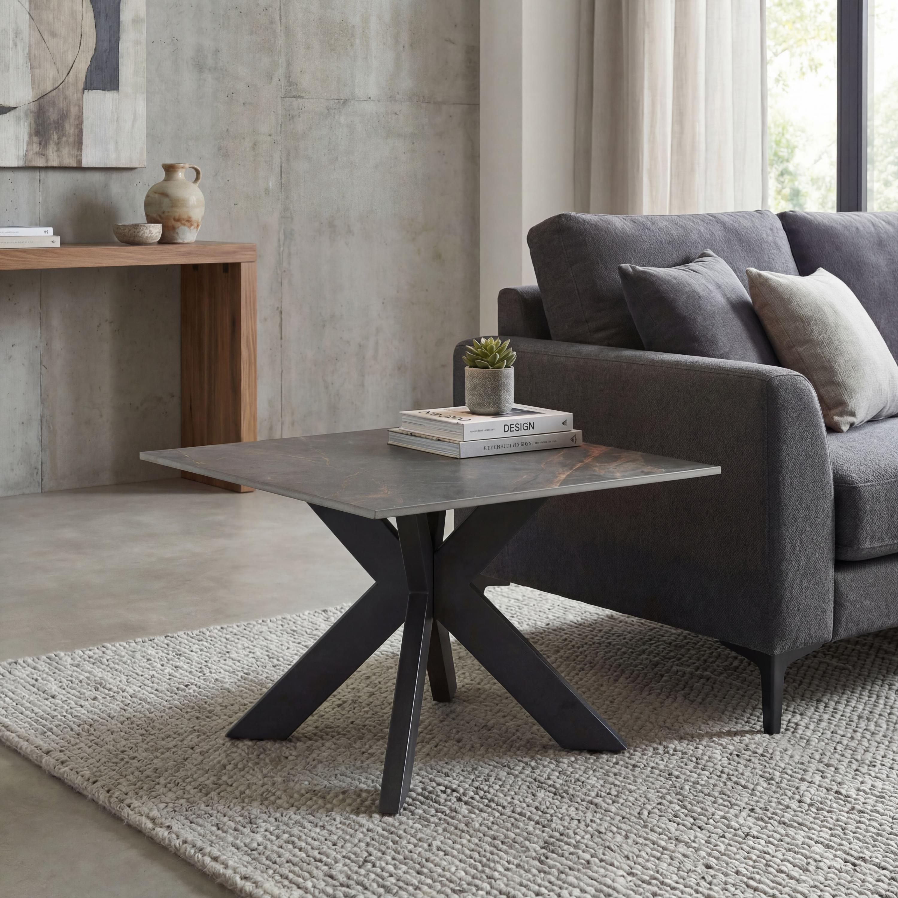 Huxlstone Grey Marble Effect Ceramic End Table by Shankar | Style Our Home