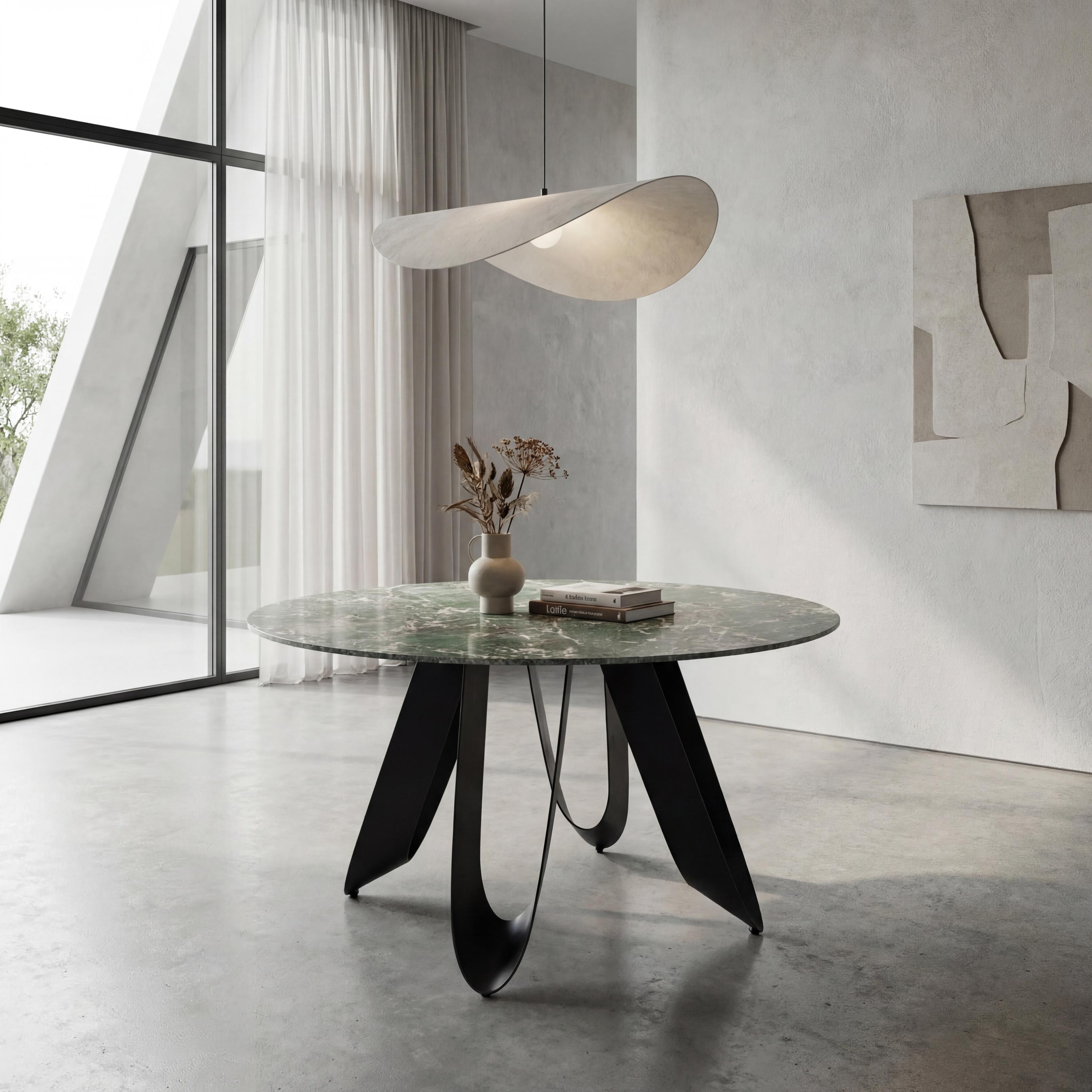 Danbuon Round Green Dining Table by Shankar | Style Our Home