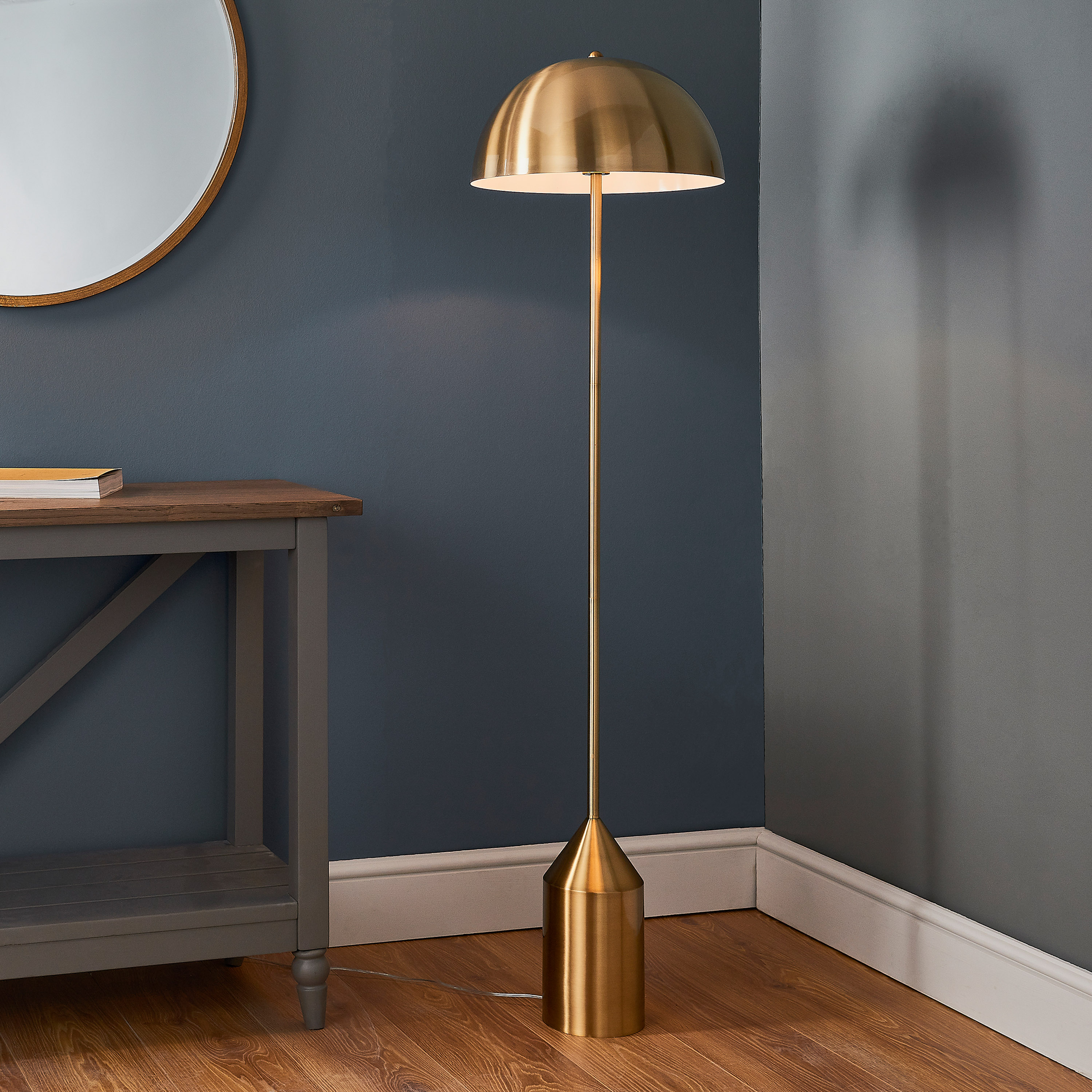 Novano 1 Floor Light Antique Brass by Gallary Living | Style Our Home