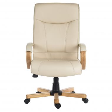 Knightsbridge cream leather office chair hotsell