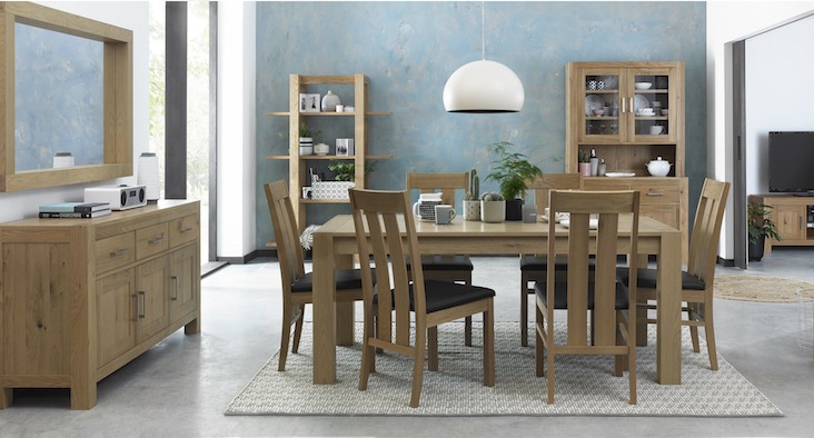 Turin Light Oak Dining Set Large End Oak Extension - Style our Home