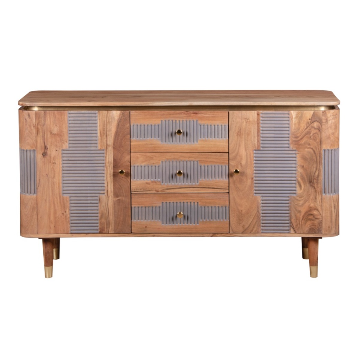 Ashgrove Acacia Wood 2 Doors 3 Drawers Sideboard by Karvello Designs | Style Our Home