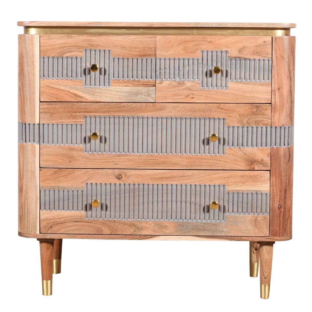Ashgrove Acacia Wood 4 Drawers Chest by Karvello Designs | Style Our Home