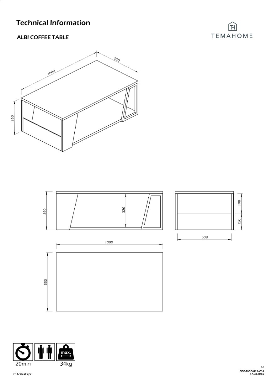 Albi Walnut / Black Metal Coffee Table | Style Our Home
