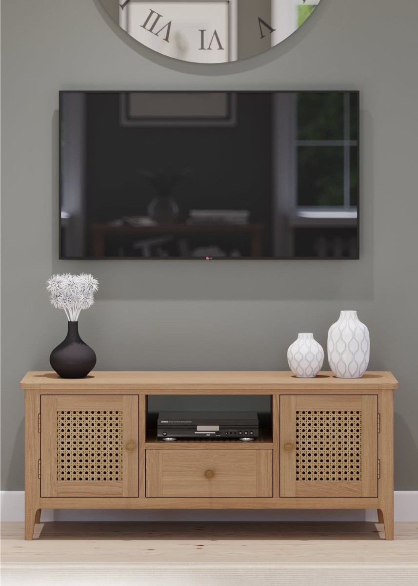 Halmstad Natural Oak Wide TV Unit by Hertiance Furniture | Style Our Home