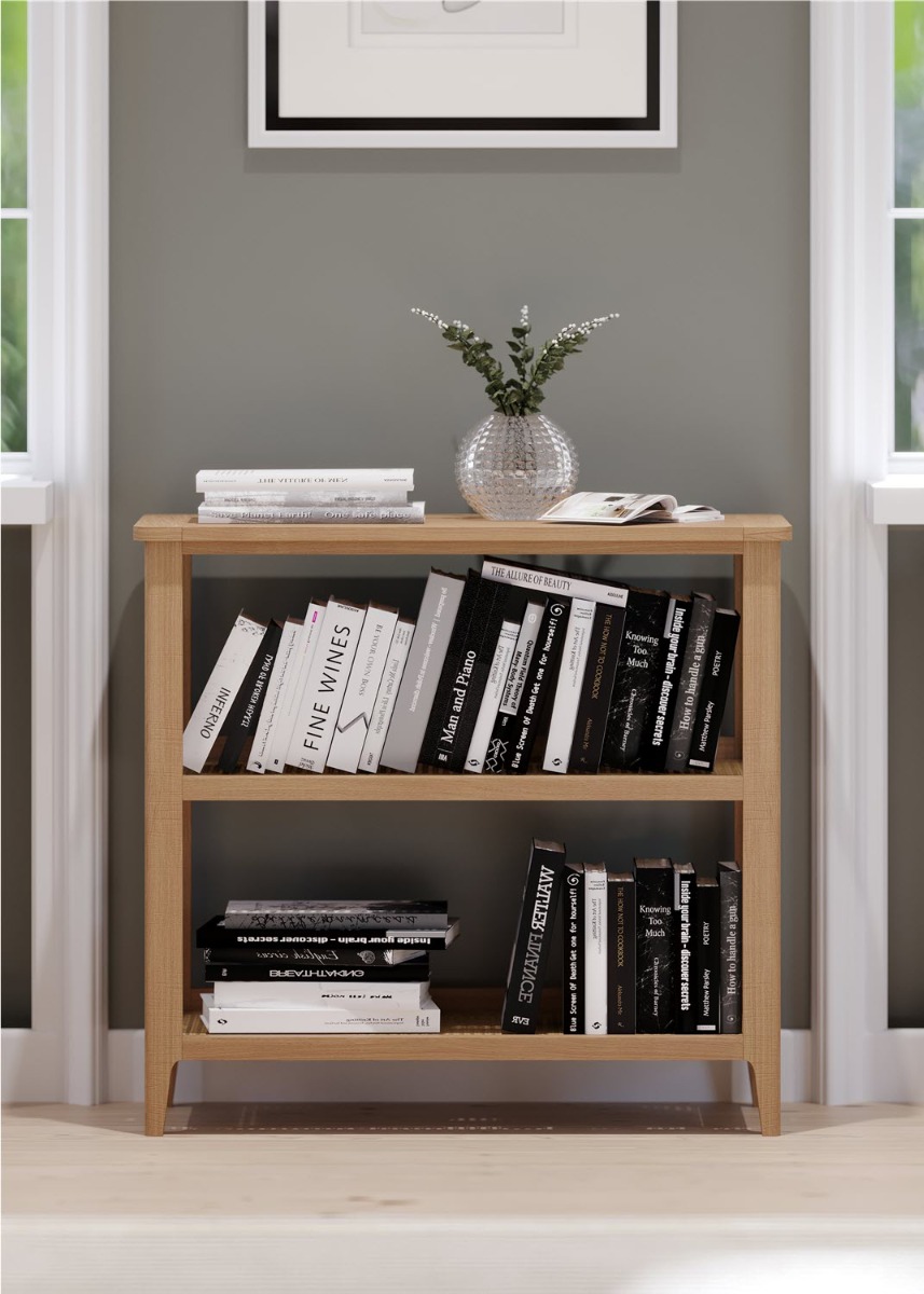 Halmstad Natural Oak Open Bookcase by Hertiance Furniture | Style Our Home