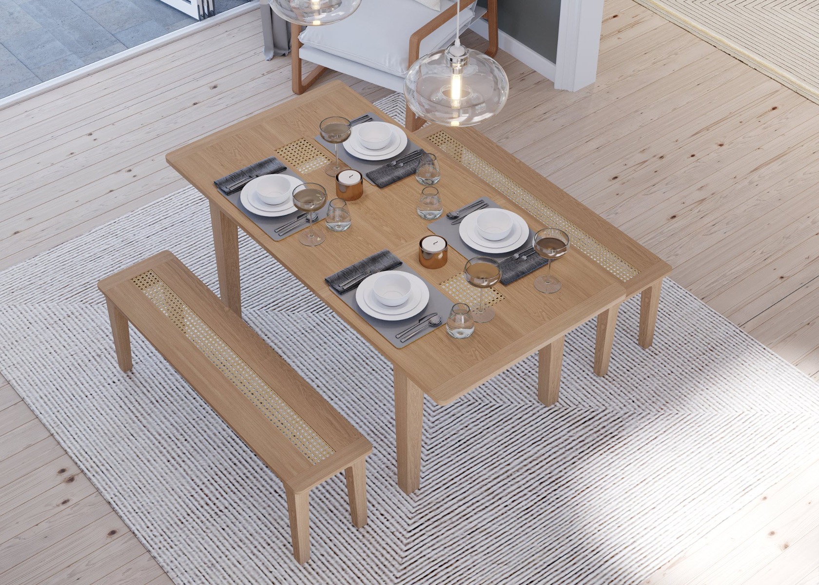Halmstad Natural Oak Extending Dining Table by Hertiance Furniture | Style Our Home