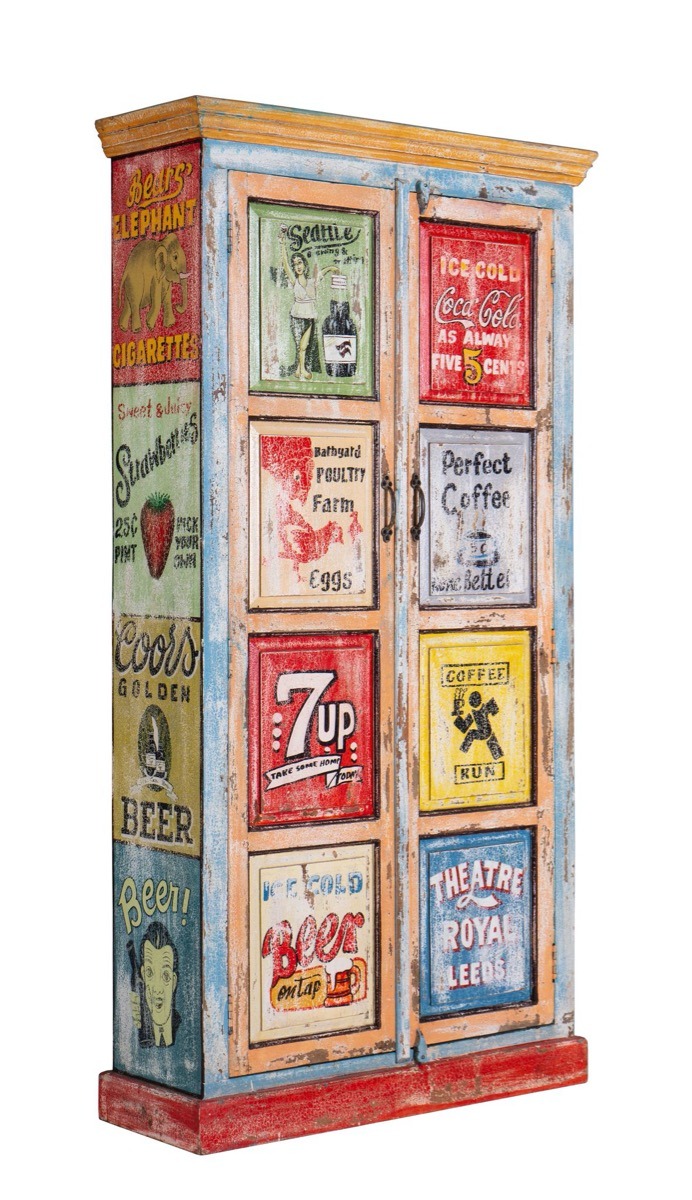 Carnival Hand Painted Tall Vintage Advert Cabinet | Style Our Home