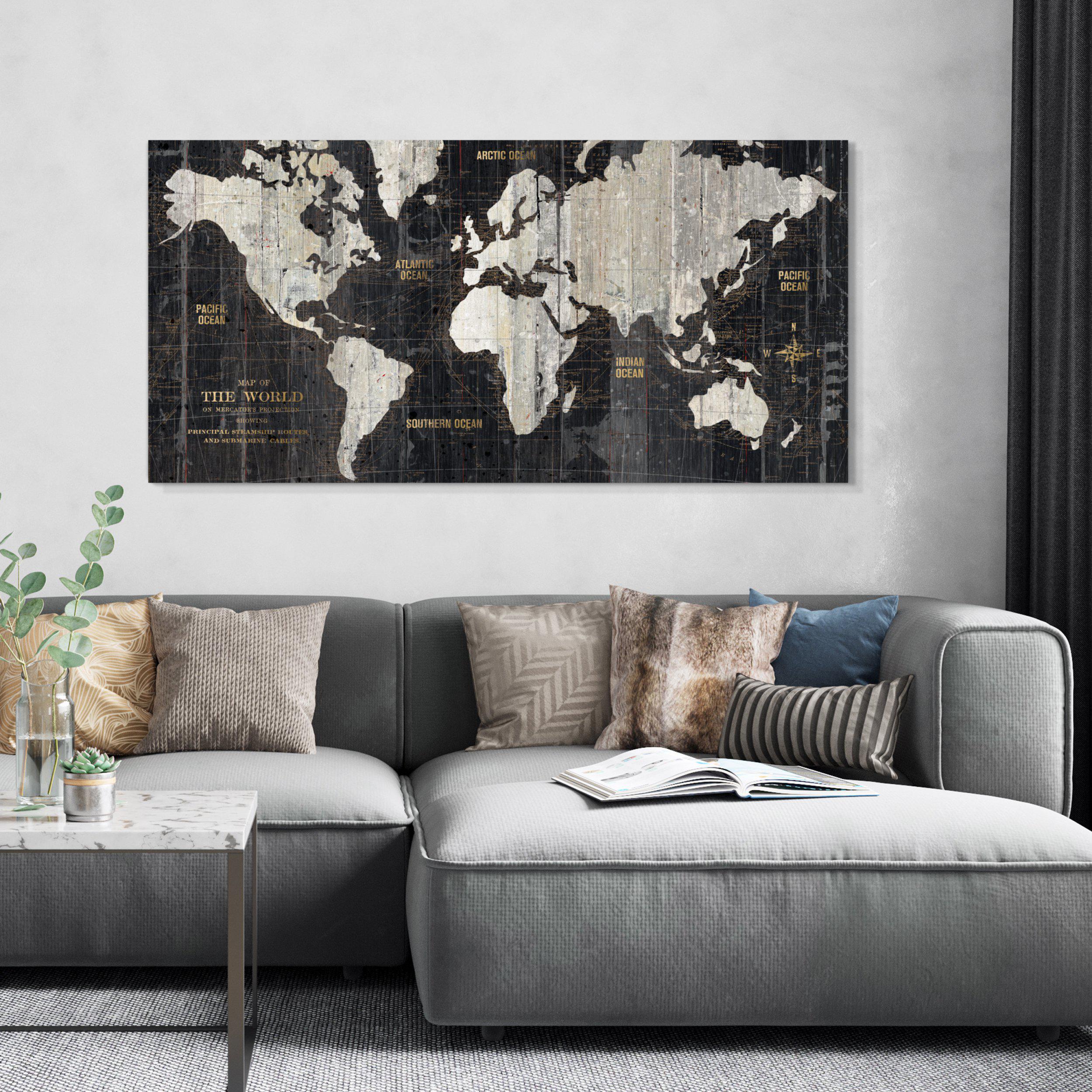 World Traveller Map Framed Canvas  by Gallery Living | Style Our Home