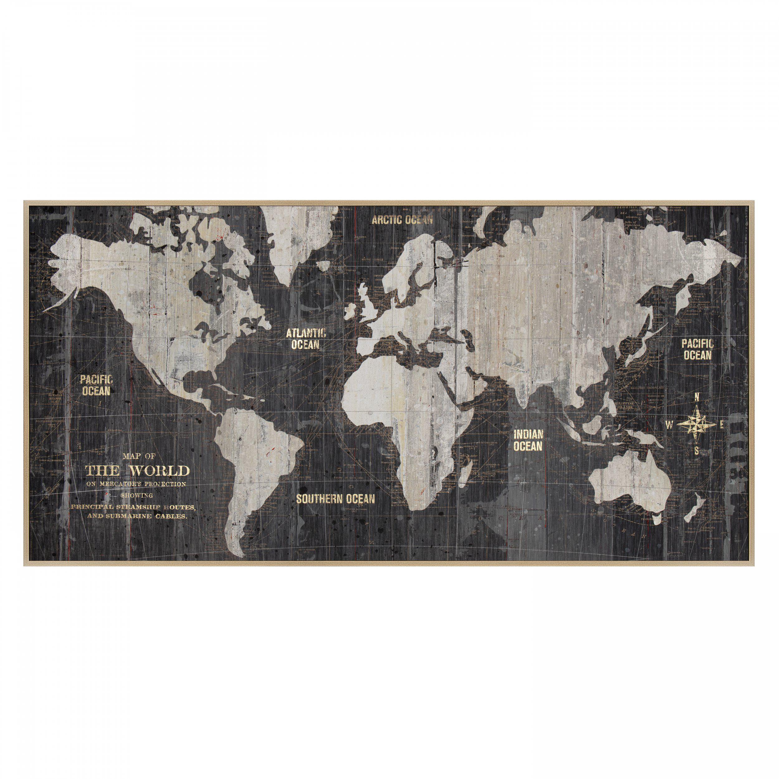 World Traveller Map Framed Canvas  by Gallery Living | Style Our Home