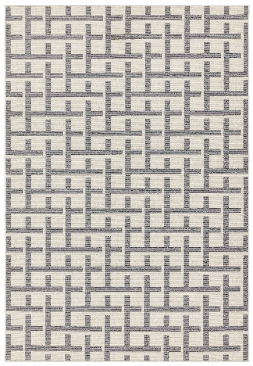 Antibes White Grey Grid Rug by Asiatic London | Style Our Home 