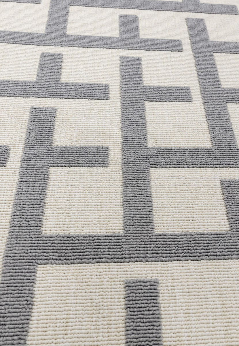 Antibes White Grey Grid Rug by Asiatic London | Style Our Home 