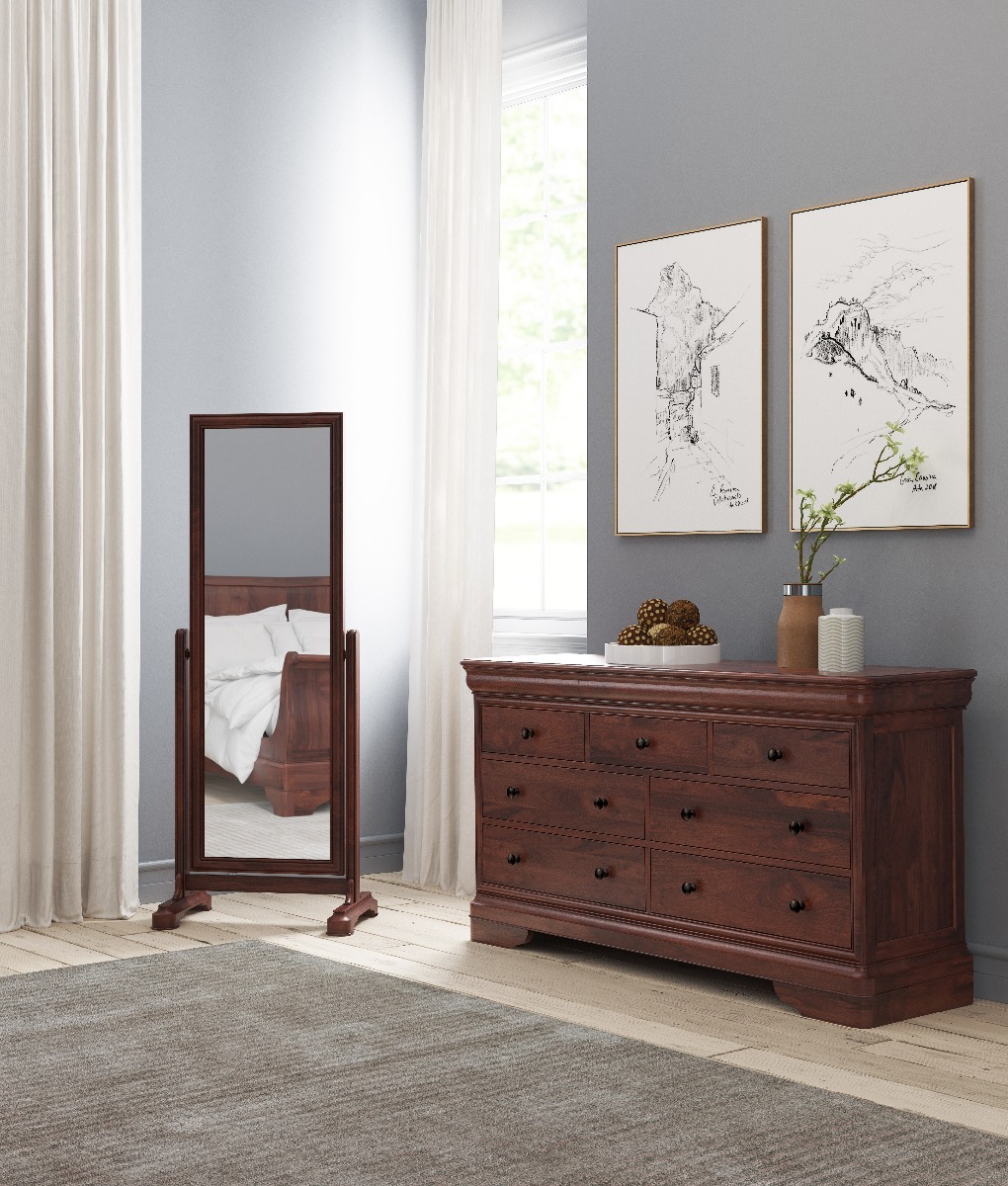 Cherry wood discount dresser set