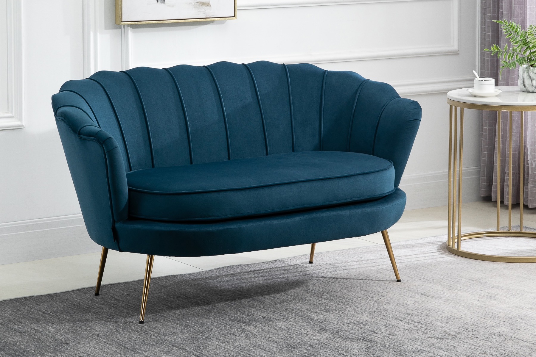 Ariel Blue 2 Seater Sofa