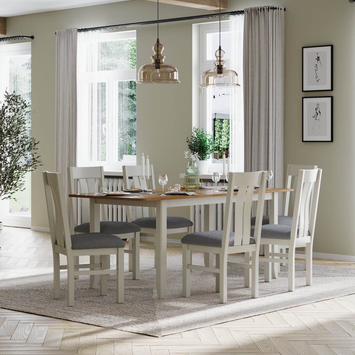 Arlyn Painted 125/165cm Extending Dining Table by Hertiance Furniture | Style Our Home