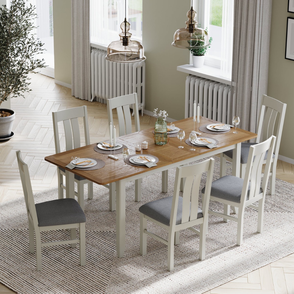 Arlyn Painted 160/200cm Extending Dining Table by Hertiance Furniture | Style Our Home