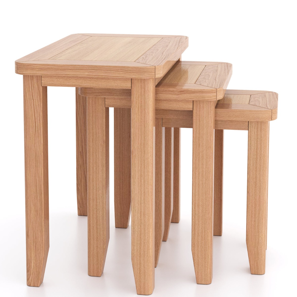 Arlyn Natual Oak Nest of 3 Tables by Hertiance Furniture | Style Our Home