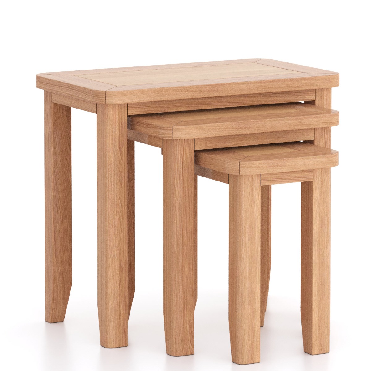 Arlyn Natual Oak Nest of 3 Tables by Hertiance Furniture | Style Our Home