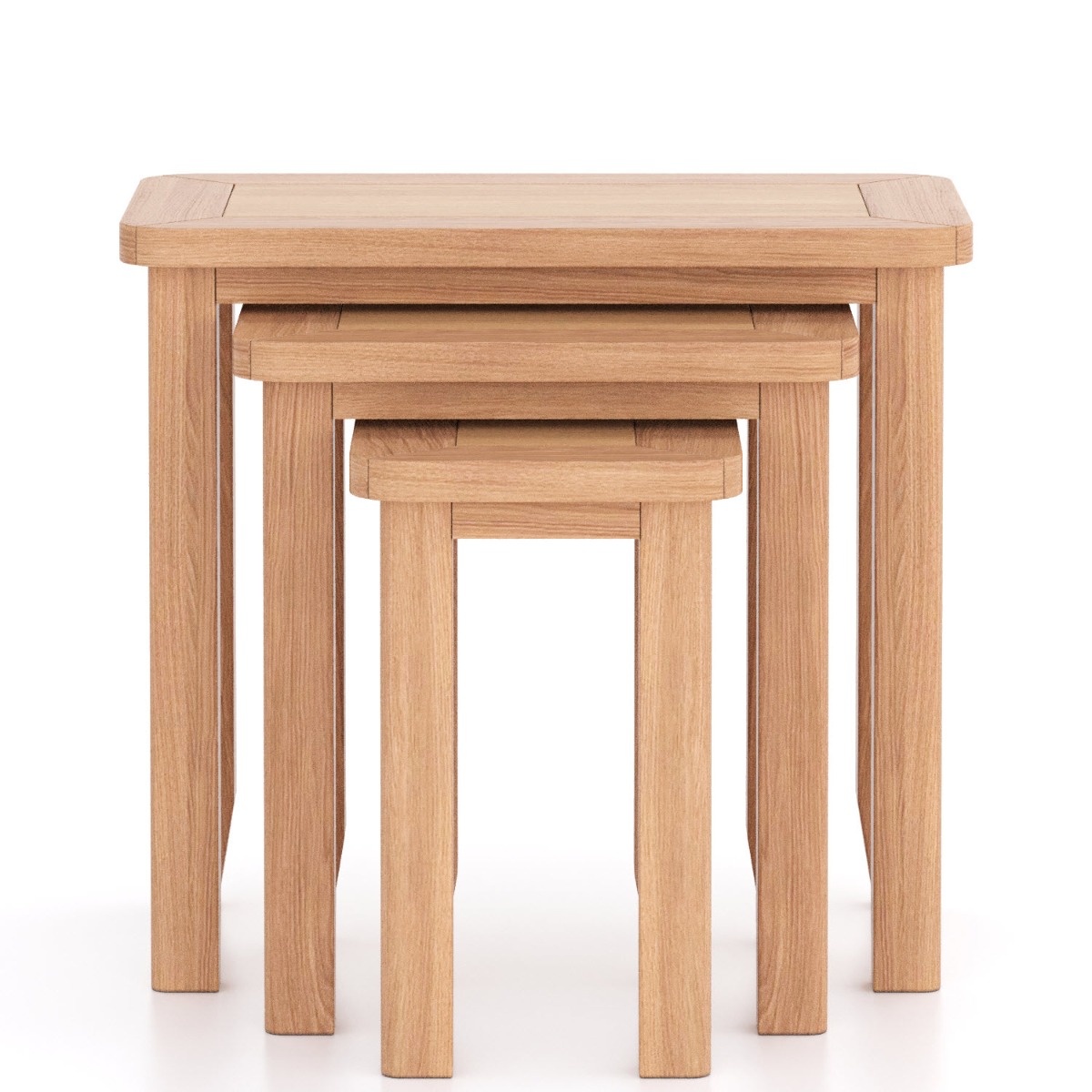 Arlyn Natual Oak Nest of 3 Tables by Hertiance Furniture | Style Our Home