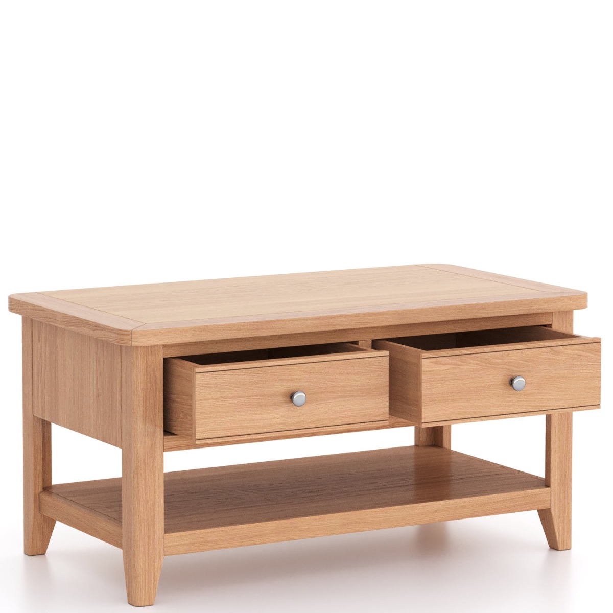 Arlyn Natual Oak Coffee Table 2 Drawers by Hertiance Furniture | Style Our Home
