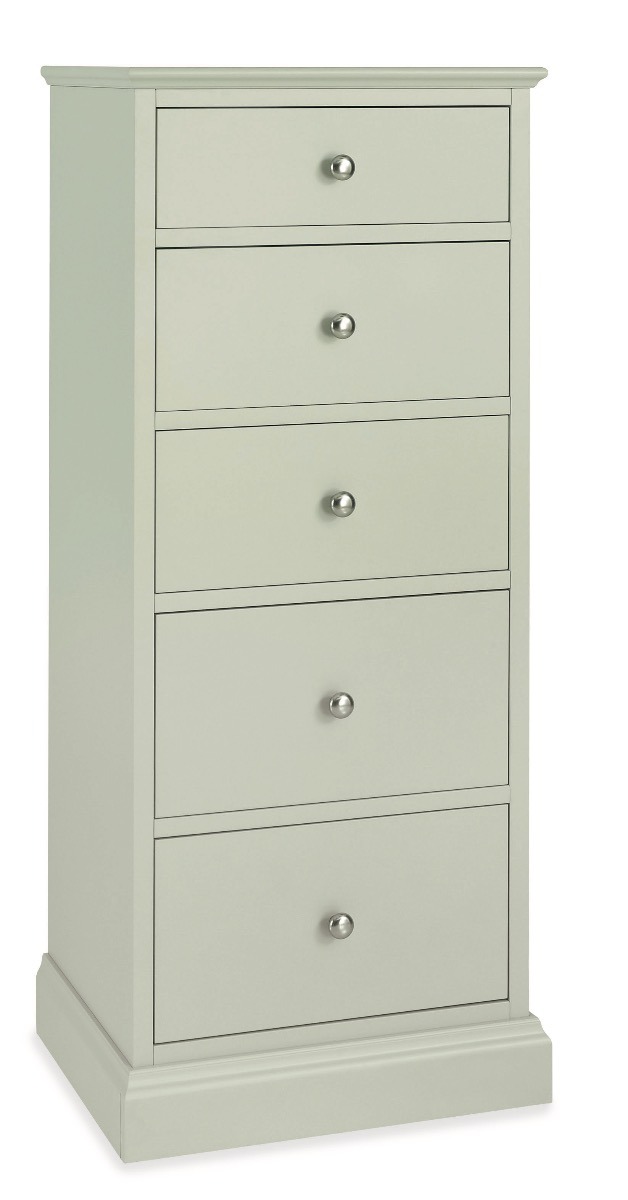 Bentley Designs Ashby Soft Grey 5 Drawer Tall Chest - Style Our Home