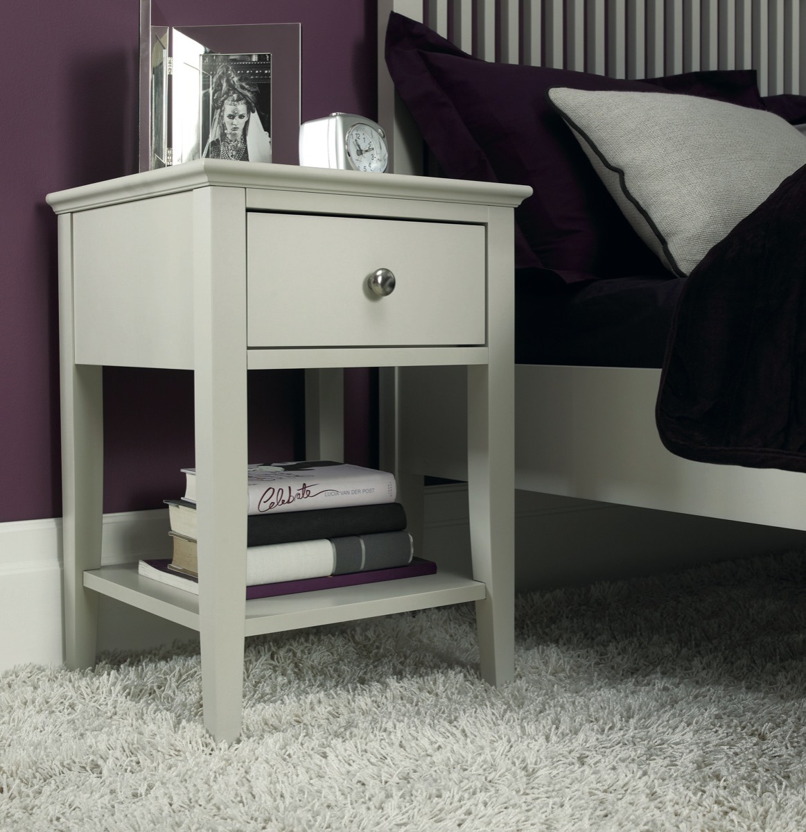 Bentley Designs Ashby Cotton 1 Drawer Nightstand - Style Our Home