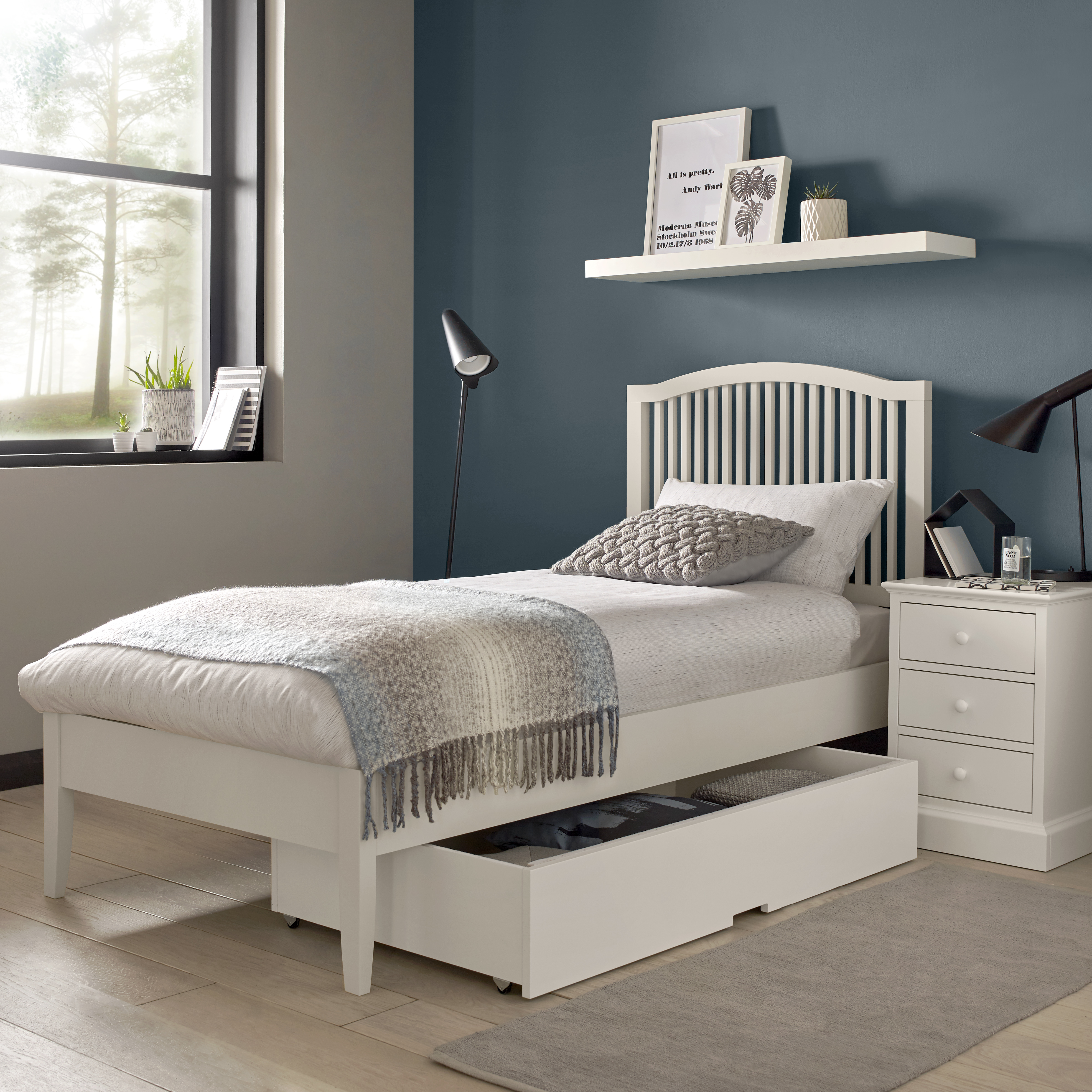 Ashby White Single Slatted Bedstead - Style Our Home